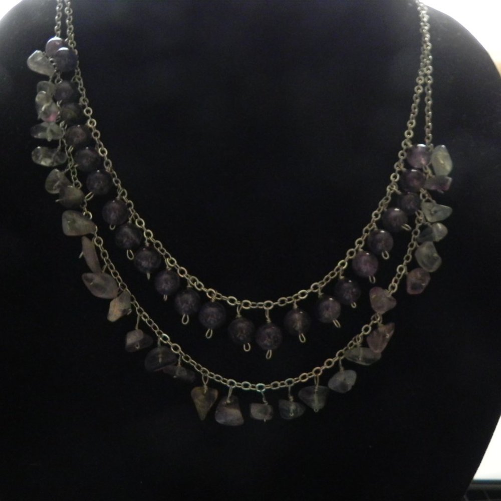 Amethyst colored bead necklace